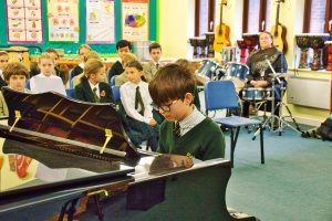 Pupil playing music