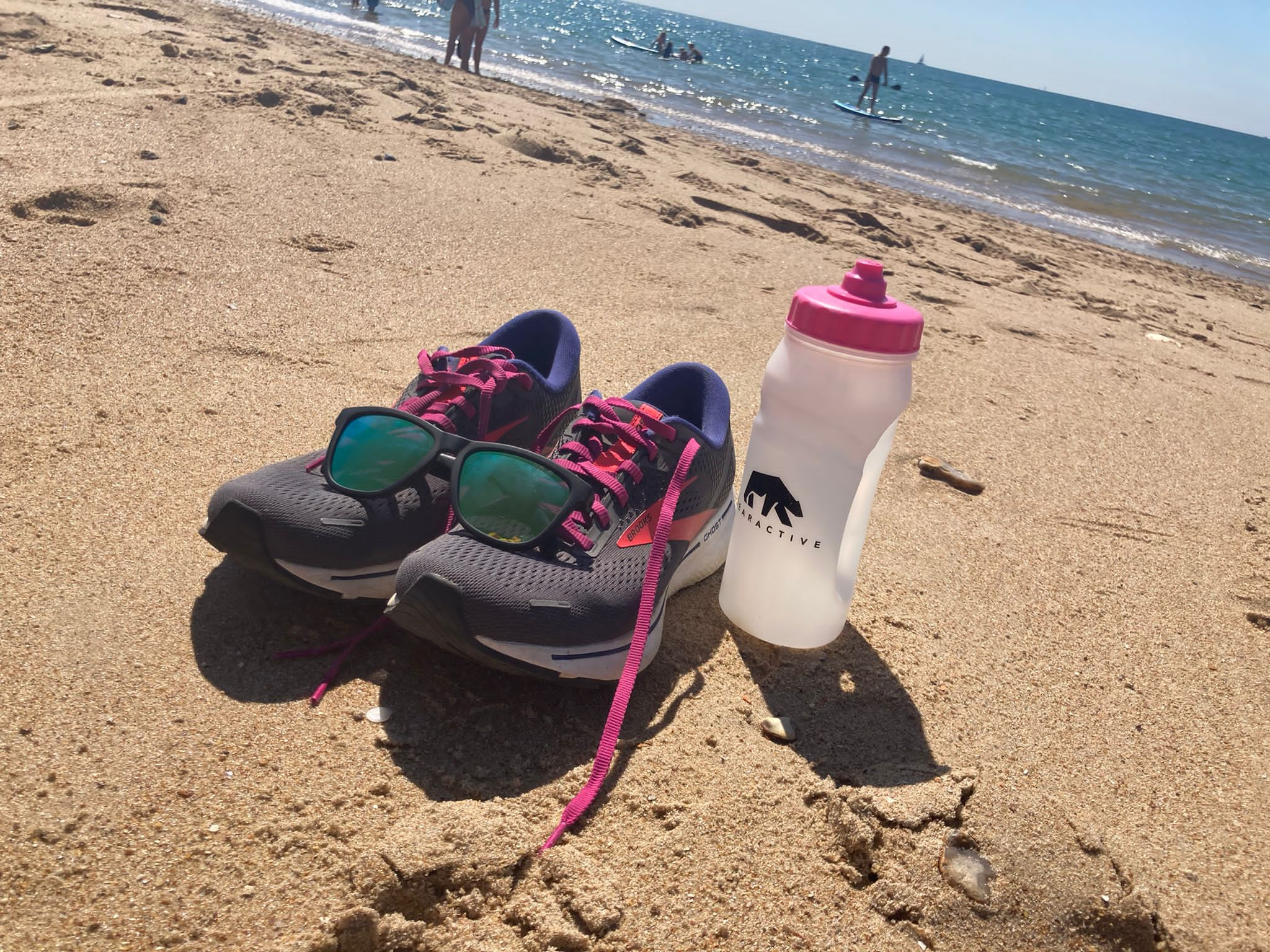 Miss Pretty London Marathon Training Trainers on Beach