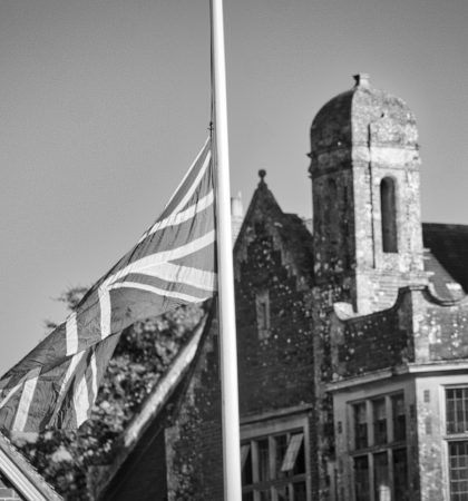 FSM Flag at Half Mast Elizabeth II